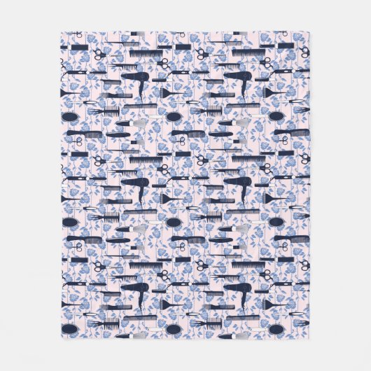 Schönheits-Sorgfalt-blaues Rosen-Muster Fleecedecke (Vorderseite)