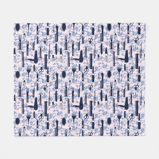 Schönheits-Sorgfalt-blaues Rosen-Muster Fleecedecke (Vorderseite (Horizontal))