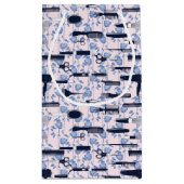 Schönheits-Sorgfalt-blaues Rosen-Muster Kleine Geschenktüte (Rückseite)