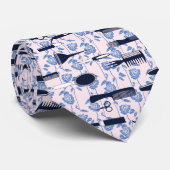 Schönheits-Sorgfalt-blaues Rosen-Muster Krawatte (Gerollt)