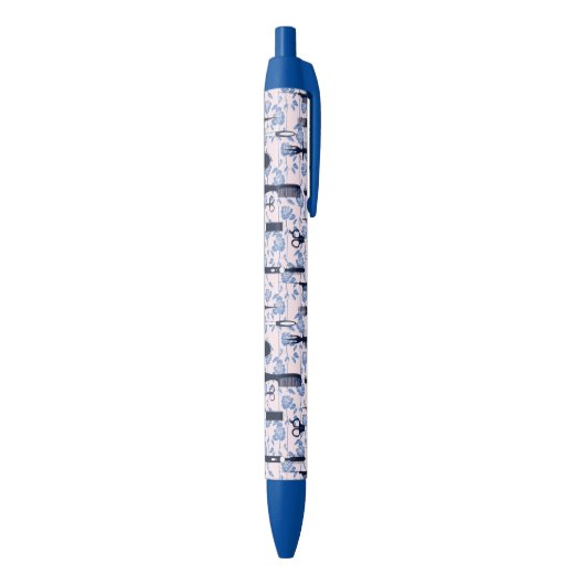 Schönheits-Sorgfalt-blaues Rosen-Muster Kugelschreiber (Unterseite (Vertikal))