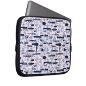 Schönheits-Sorgfalt-blaues Rosen-Muster Laptopschutzhülle (Vorne Rechts)