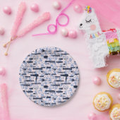 Schönheits-Sorgfalt-blaues Rosen-Muster Pappteller (Party)