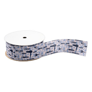 Schönheits-Sorgfalt-blaues Rosen-Muster Ripsband