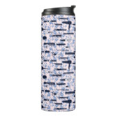 Schönheits-Sorgfalt-blaues Rosen-Muster Thermosbecher (Nach links gedreht)