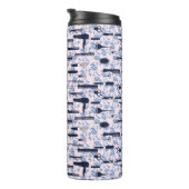 Schönheits-Sorgfalt-blaues Rosen-Muster Thermosbecher (Nach rechts gedreht)