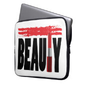 Schönheits-Typografie-Lippenstift Laptopschutzhülle (Vorderseite Links)