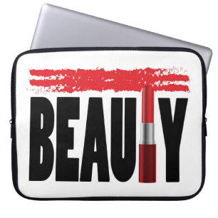 Schönheits-Typografie-Lippenstift Laptopschutzhülle