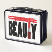 Schönheits-Typografie-Lippenstift Metall Brotdose (Rückseite)