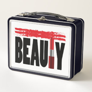 Schönheits-Typografie-Lippenstift Metall Brotdose