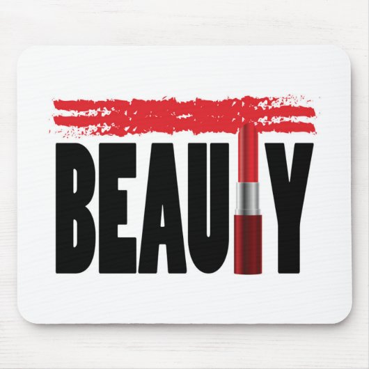Schönheits-Typografie-Lippenstift Mousepad (Vorne)