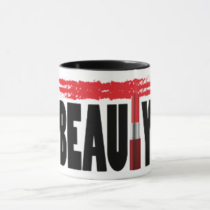 Schönheits-Typografie-Lippenstift Tasse