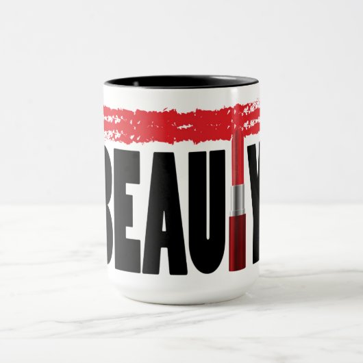 Schönheits-Typografie-Lippenstift Tasse (Zentrum)