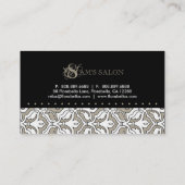 Schönheits-Visitenkarte-Retro Damast-Beige Visitenkarte (Rückseite)
