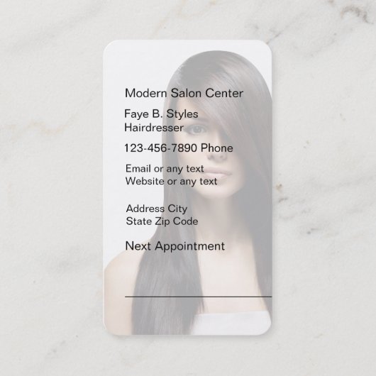 Schönheits-Visitenkarte-Salon Terminkarte (Rückseite)