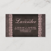 Schönheits-Visitenkarte-Spitze-Nagel-Salon-Rosa Visitenkarte (Rückseite)