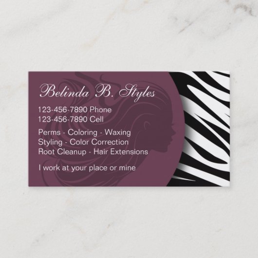 Schönheits-Visitenkarten Visitenkarte (Vorderseite)