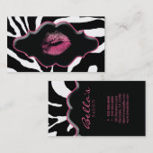 Schönheits-Visitenkartentierzebra-Rosa-Lippen Visitenkarte (Vorne/Hinten)