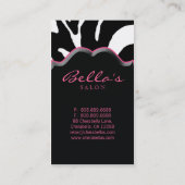 Schönheits-Visitenkartentierzebra-Rosa-Lippen Visitenkarte (Rückseite)