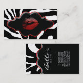 Schönheits-Visitenkartentierzebra-Rot-Lippen Visitenkarte (Vorne/Hinten)