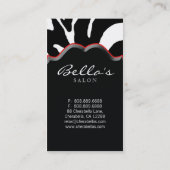 Schönheits-Visitenkartentierzebra-Rot-Lippen Visitenkarte (Rückseite)