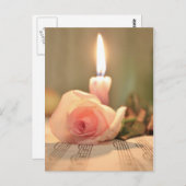 Schönheitsbehandlung Rosa und Kerze Postkarte (Vorne/Hinten)