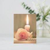 Schönheitsbehandlung Rosa und Kerze Postkarte (Stehend Vorderseite)