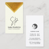 Schönheitsberater-Make-up-Salon-Monogramm Visitenkarte (Vorne/Hinten)