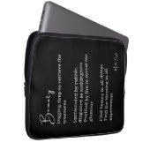 Schönheitsgedicht Schwarz-weiß Laptopschutzhülle (Vorne Rechts)