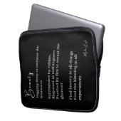 Schönheitsgedicht Schwarz-weiß Laptopschutzhülle (Vorderseite Links)