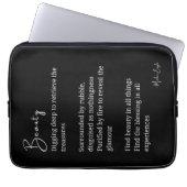 Schönheitsgedicht Schwarz-weiß Laptopschutzhülle (Vorderseite)