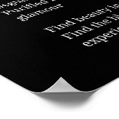 Schönheitsgedicht Schwarz-weiße Wandkunst Poster (Ecke)