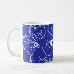 Schönheitsgesicht: ein zeichn. kaffeetasse