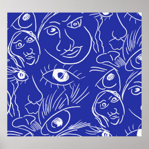 Schönheitsgesicht: ein zeichn. poster