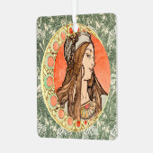 Schönheitsgöttin von Alphonse Maria Mucha Ornament Aus Metall (Vorderseite links)