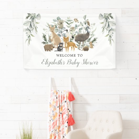 Schönheitsgrün australische Tiere neutrales Baby W Banner (Insitu)