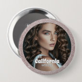 Schönheitskönigin-Anstecknadel - Foto-Name-Nadel Button (Vorne & Hinten)
