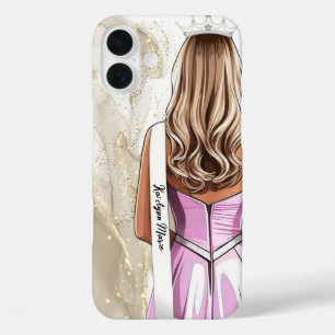 Schönheitskönigin-Handyhülle Gold Glitter Pageant iPhone 16 Plus Hülle