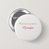 Schönheitsköniginhashtag hellrot Name Mädchen Boss Button (Vorne & Hinten)