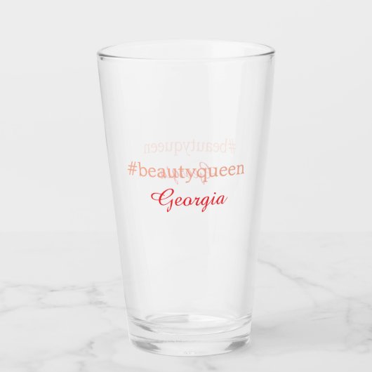 Schönheitsköniginhashtag hellrot Name Mädchen Boss Glas (Vorderseite)