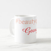 Schönheitsköniginhashtag hellrot Name Mädchen Boss Kaffeetasse (Vorderseite Links)