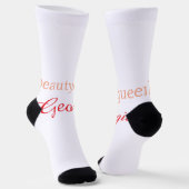 Schönheitsköniginhashtag hellrot Name Mädchen Boss Socken (Gewinkelt)