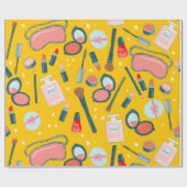 Schönheitskosmetik Muster Gold Geschenkverpackung Geschenkpapier (Flach)