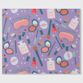 Schönheitskosmetik Muster lila Geschenkverpackung Geschenkpapier (Flach)