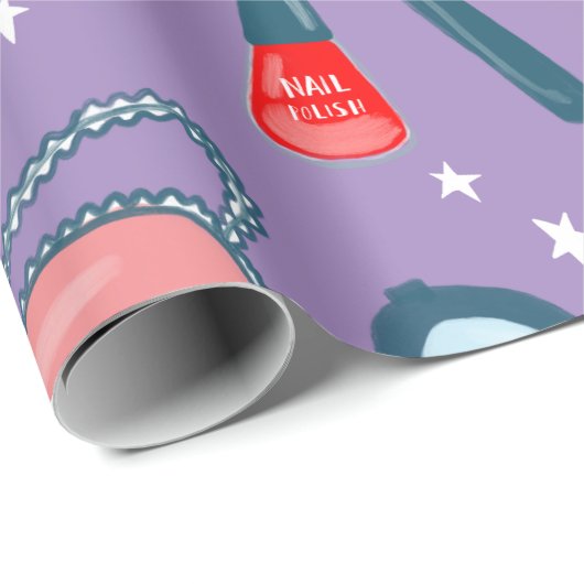 Schönheitskosmetik Muster lila Geschenkverpackung Geschenkpapier (Rolleneckpunkt)