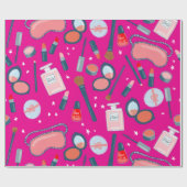 Schönheitskosmetik Muster rosa Geschenkverpackung Geschenkpapier (Flach)