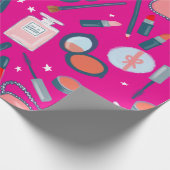 Schönheitskosmetik Muster rosa Geschenkverpackung Geschenkpapier (Ecke)