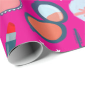 Schönheitskosmetik Muster rosa Geschenkverpackung Geschenkpapier (Rolleneckpunkt)