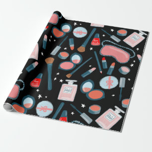 Schönheitskosmetikmusterschwarz-Geschenkverpackun Geschenkpapier