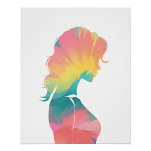 Schönheitskünstlerin Illustration Silhouette Style Poster